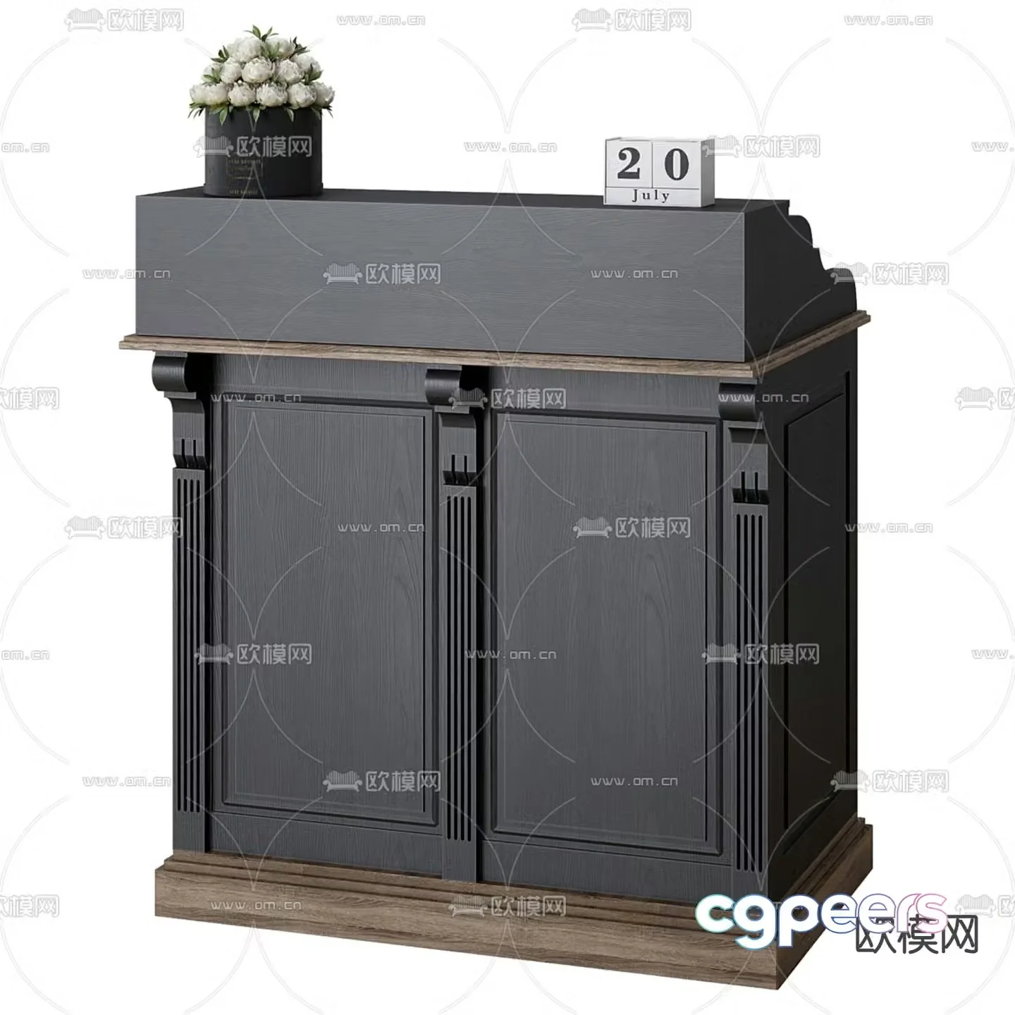 Lecture podium administrative defense table 3d model