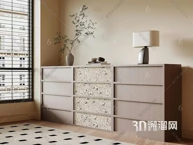 Modern Minimalist Dresser 3D Model – 1378 – VRAY Render