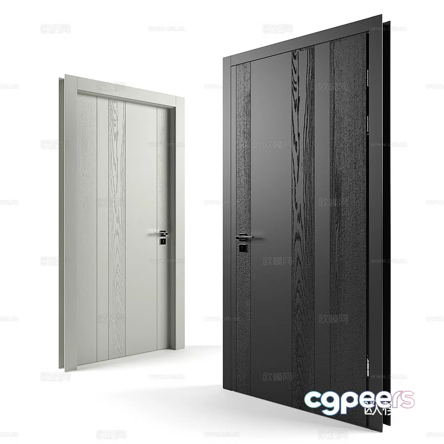 Modern entrance door swing door 3D model