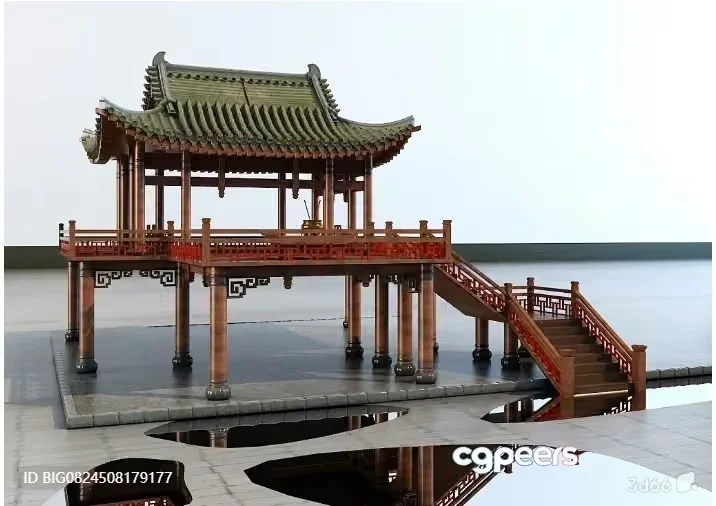 Chinese Pavilion 3D Model – 6225 – VRAY Render