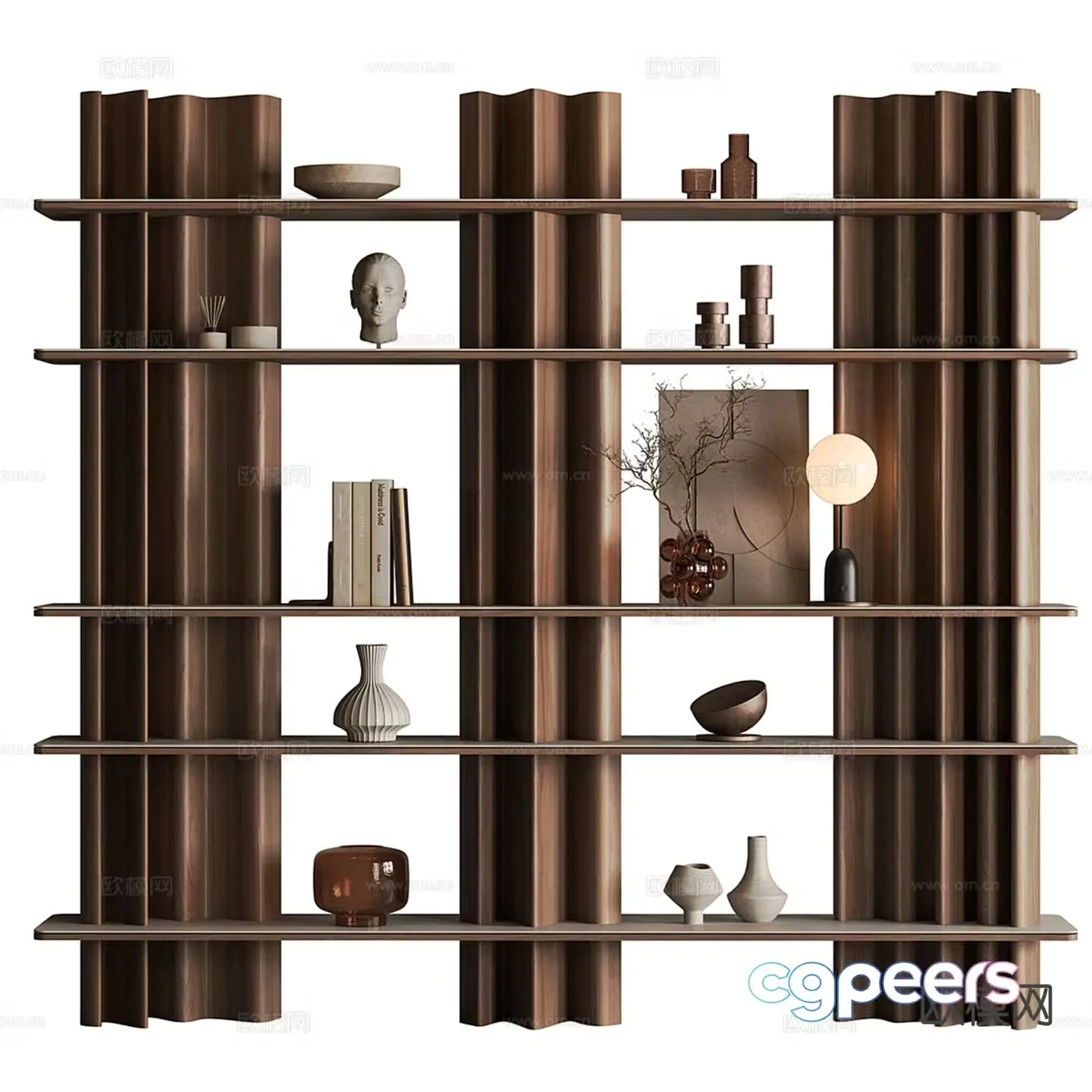 Medieval style decorative cabinet shelf 3d model