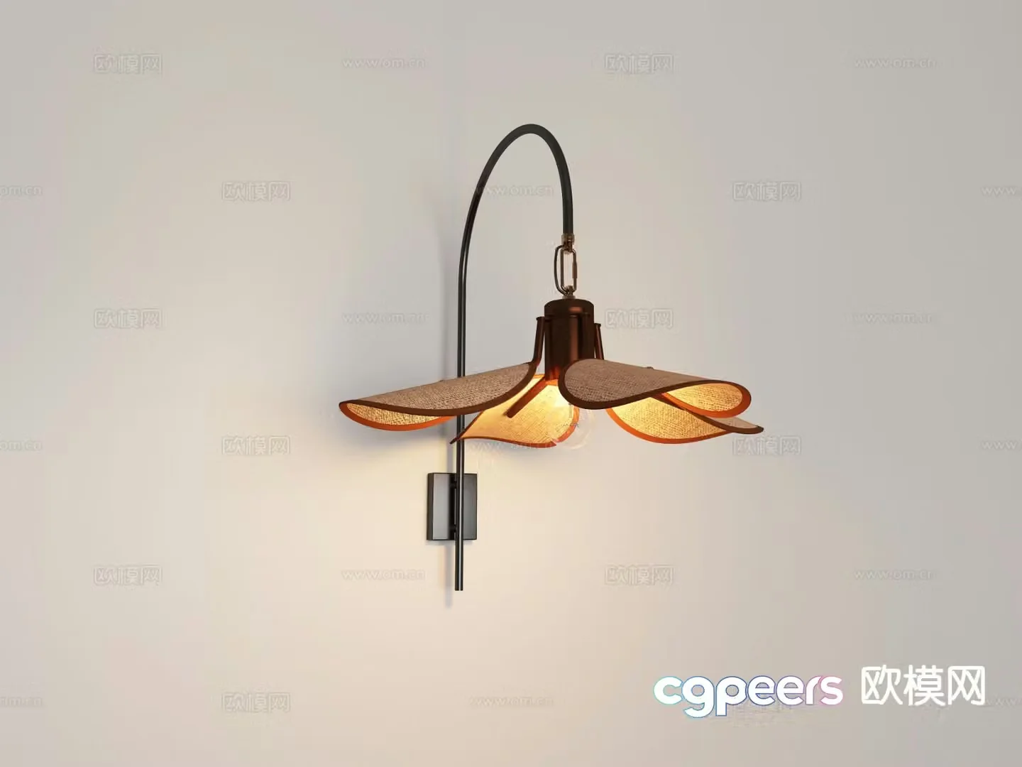 Medieval style wall lamp 3d model