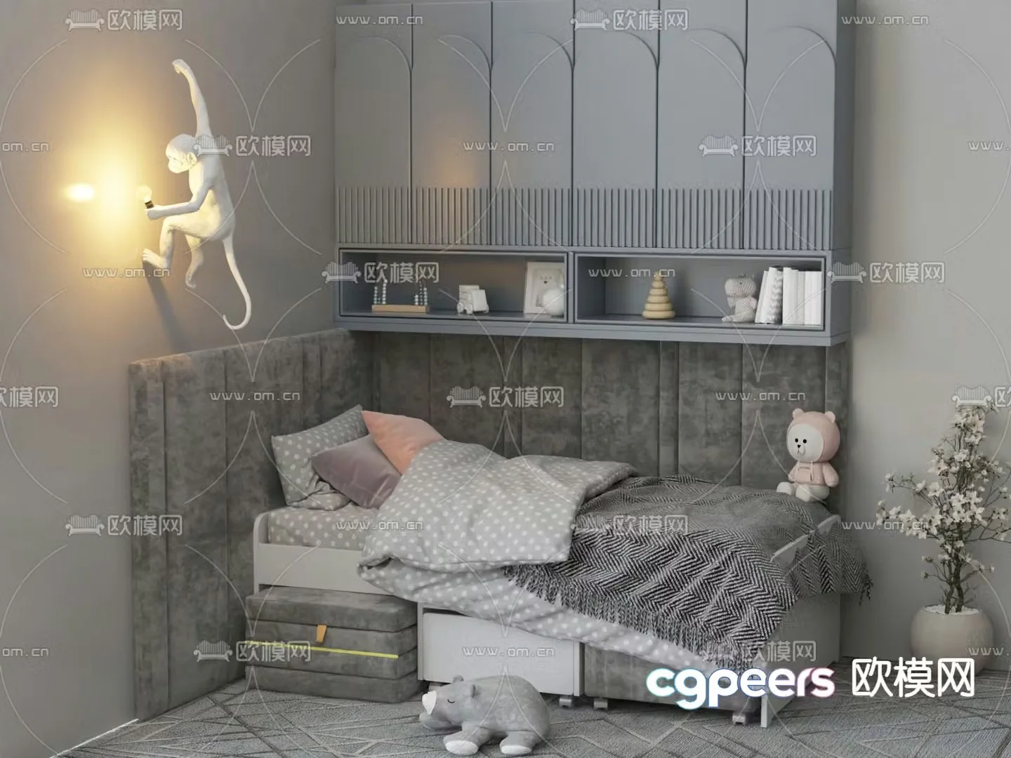Modern children’s bed child’s bed 3d model