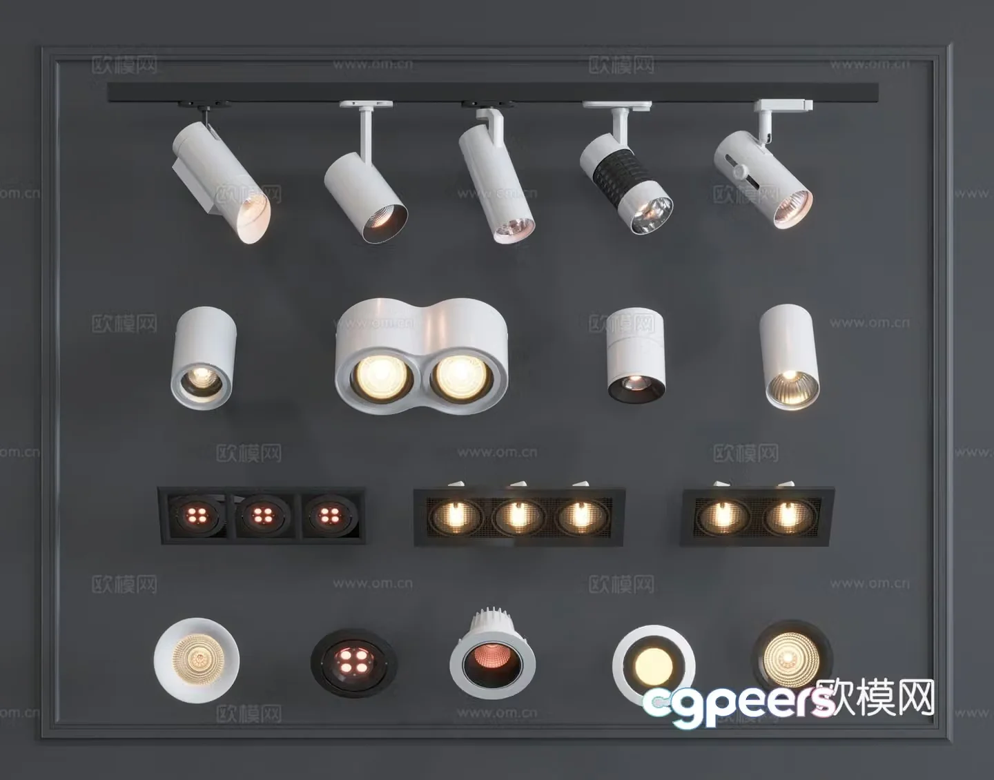 Modern downlight spotlight track light 3d model