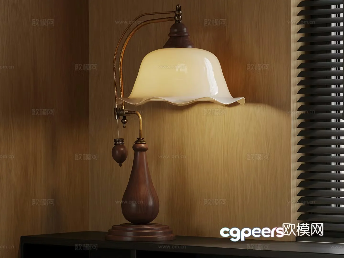 16 French medieval style table lamp bedside lamp 3D model