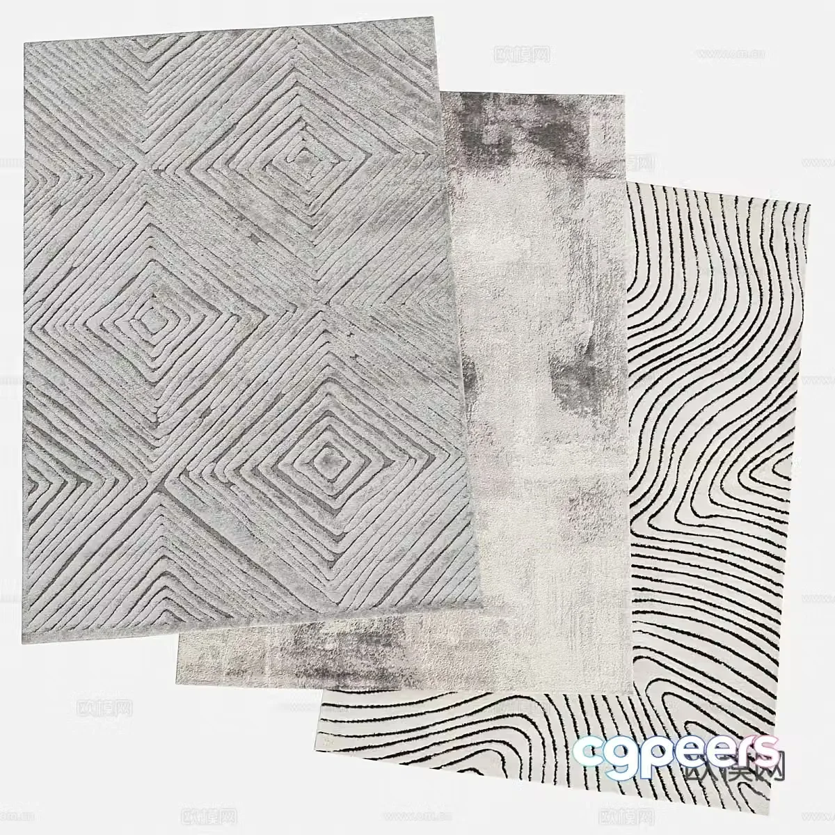 Modern Italian fabric carpet 3d model