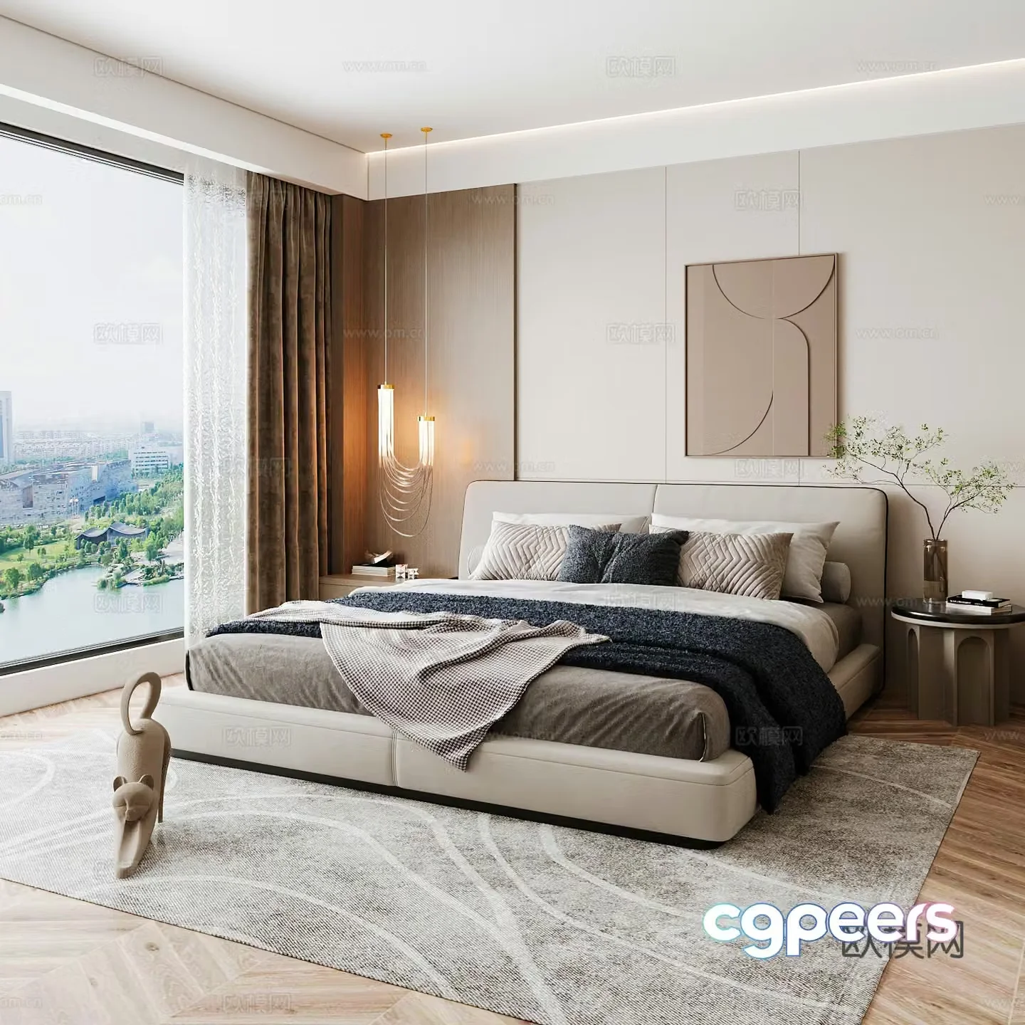 Modern home bedroom Modern bedroom Italian bedroom Simple bedroom Italian bed 3d model