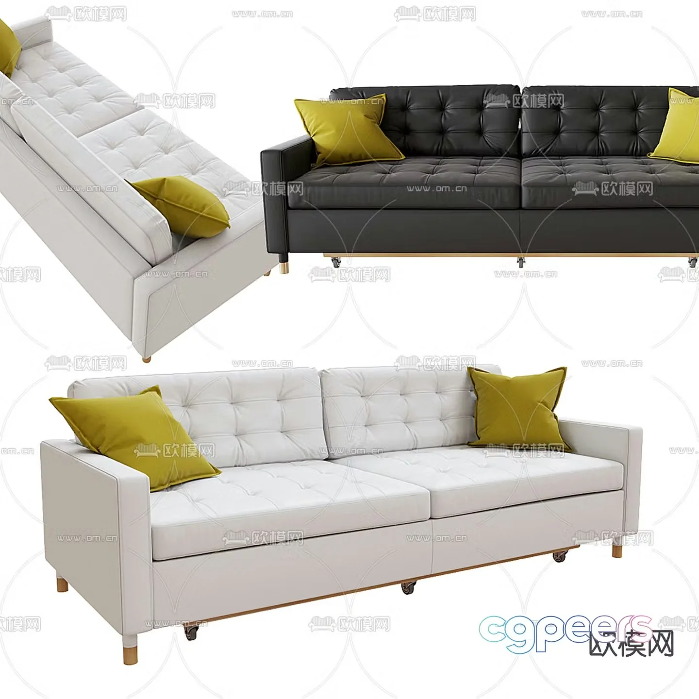 IKEA LANDSCUNE double sofa upholstered sofa 3d model