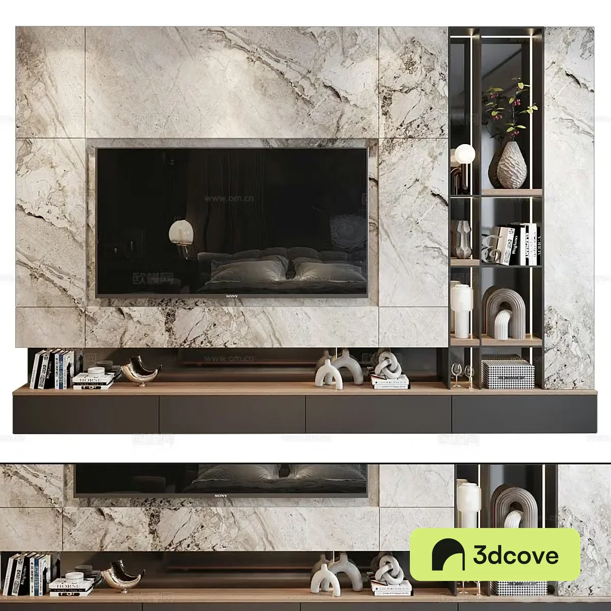 Modern Italian light luxury TV background wall