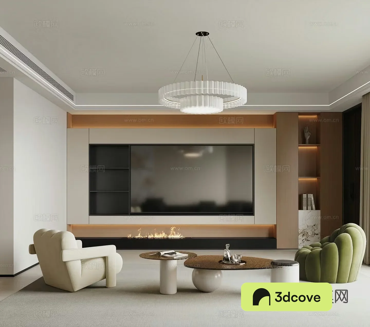 Modern living and dining room