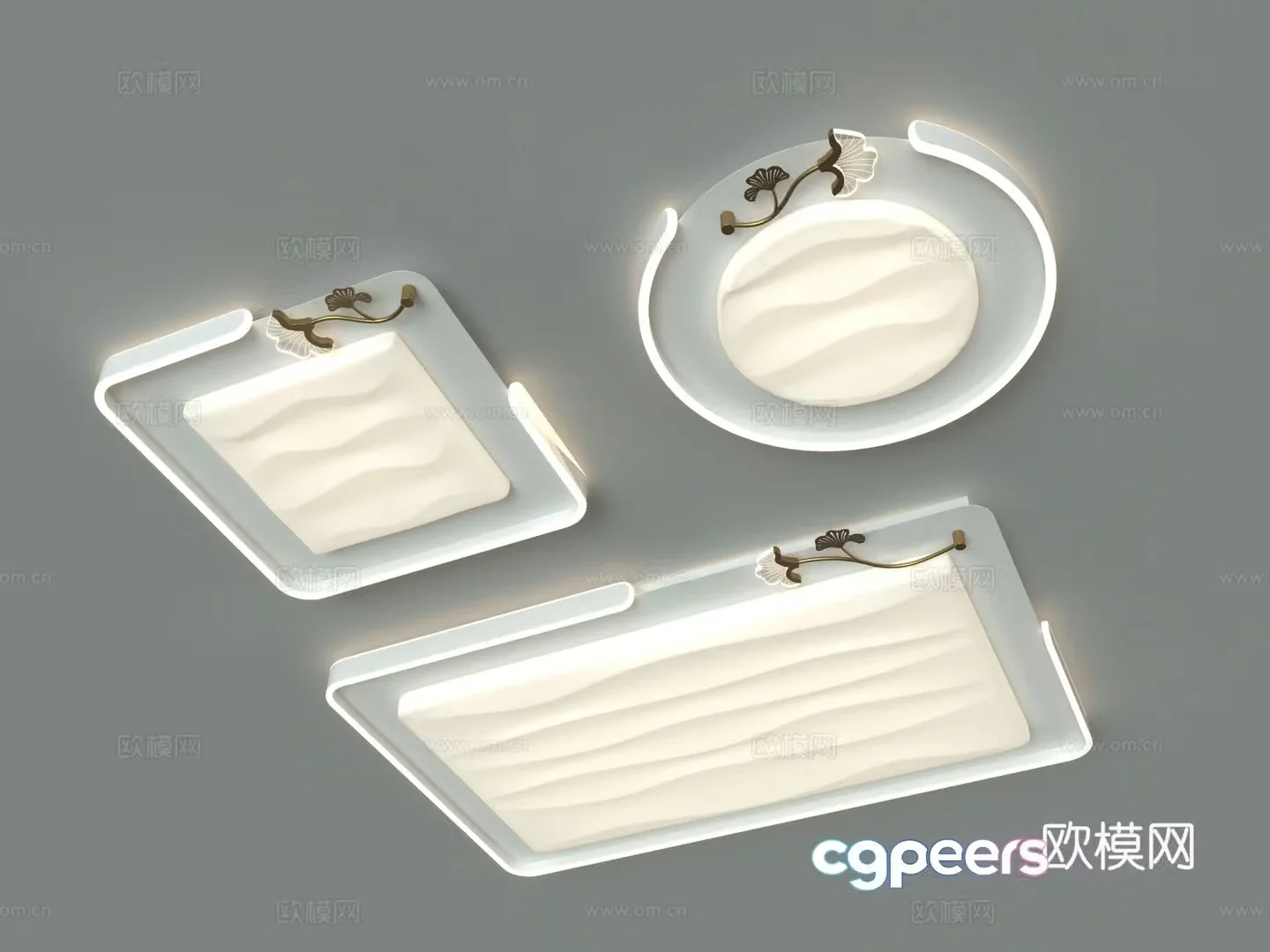 Modern simple ceiling light Living room and bedroom ceiling light Combination package cream ceiling light 3d model