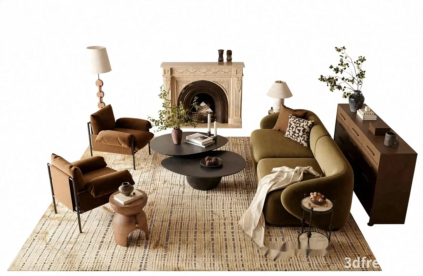 Modern Living Room 3D Model – 22970 – VRAY Render