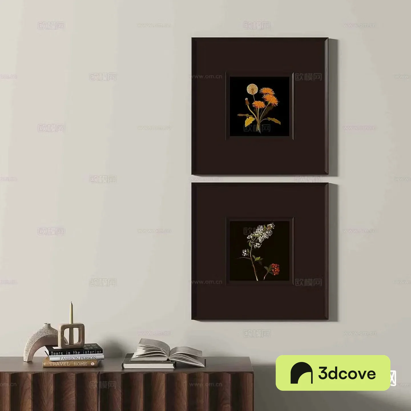 Wabi-sabi retro hanging painting flower painting decorative painting