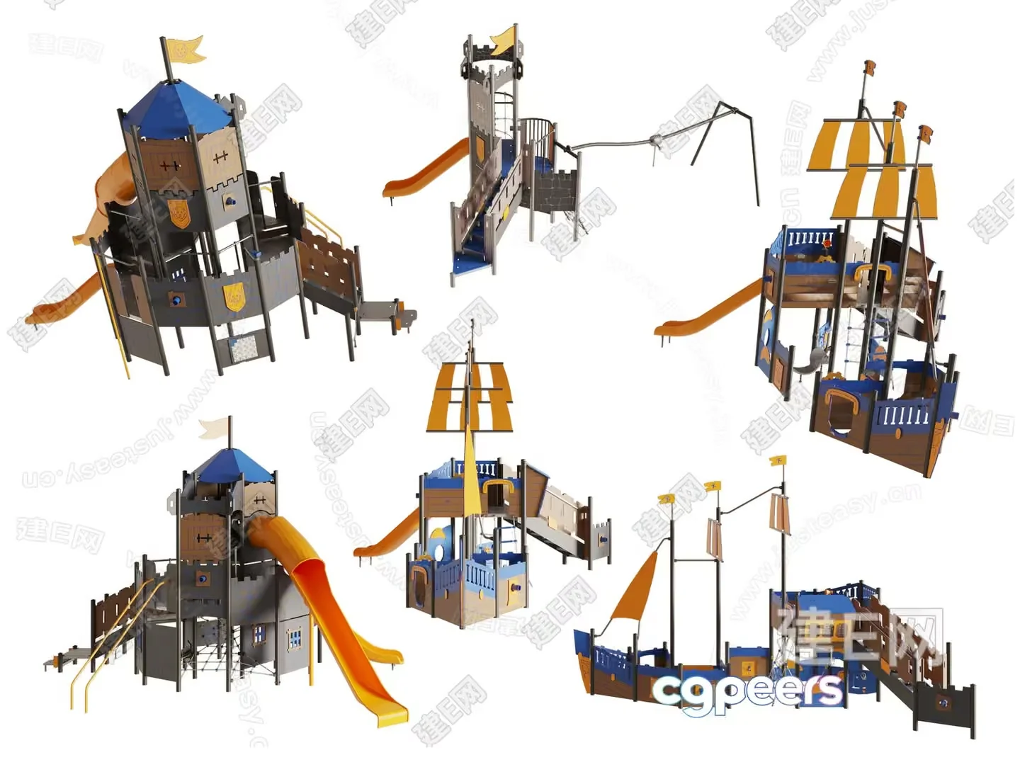 A Playground Structure 3D Model – 1258 – VRAY Render