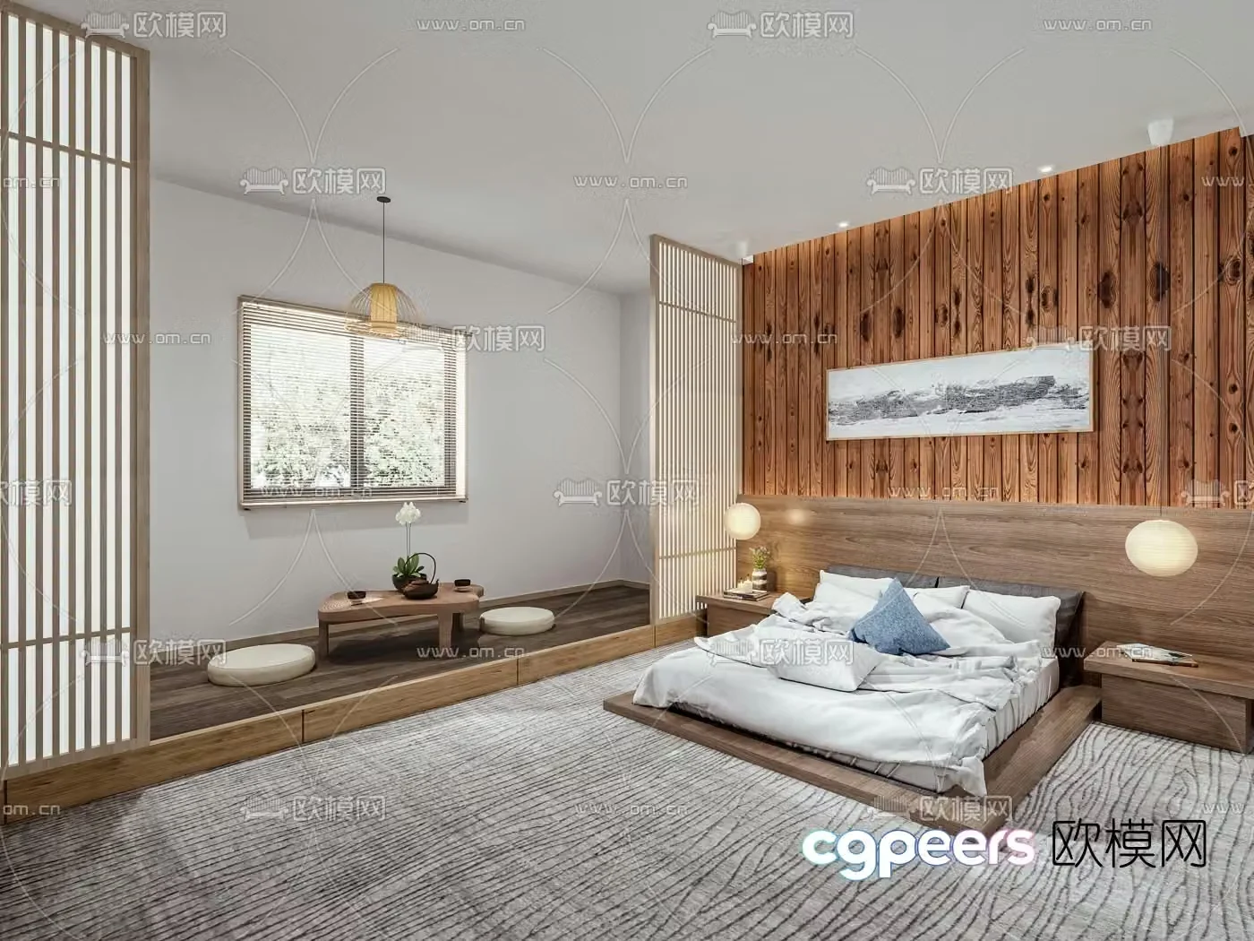 Japanese simple B&B room 3D model