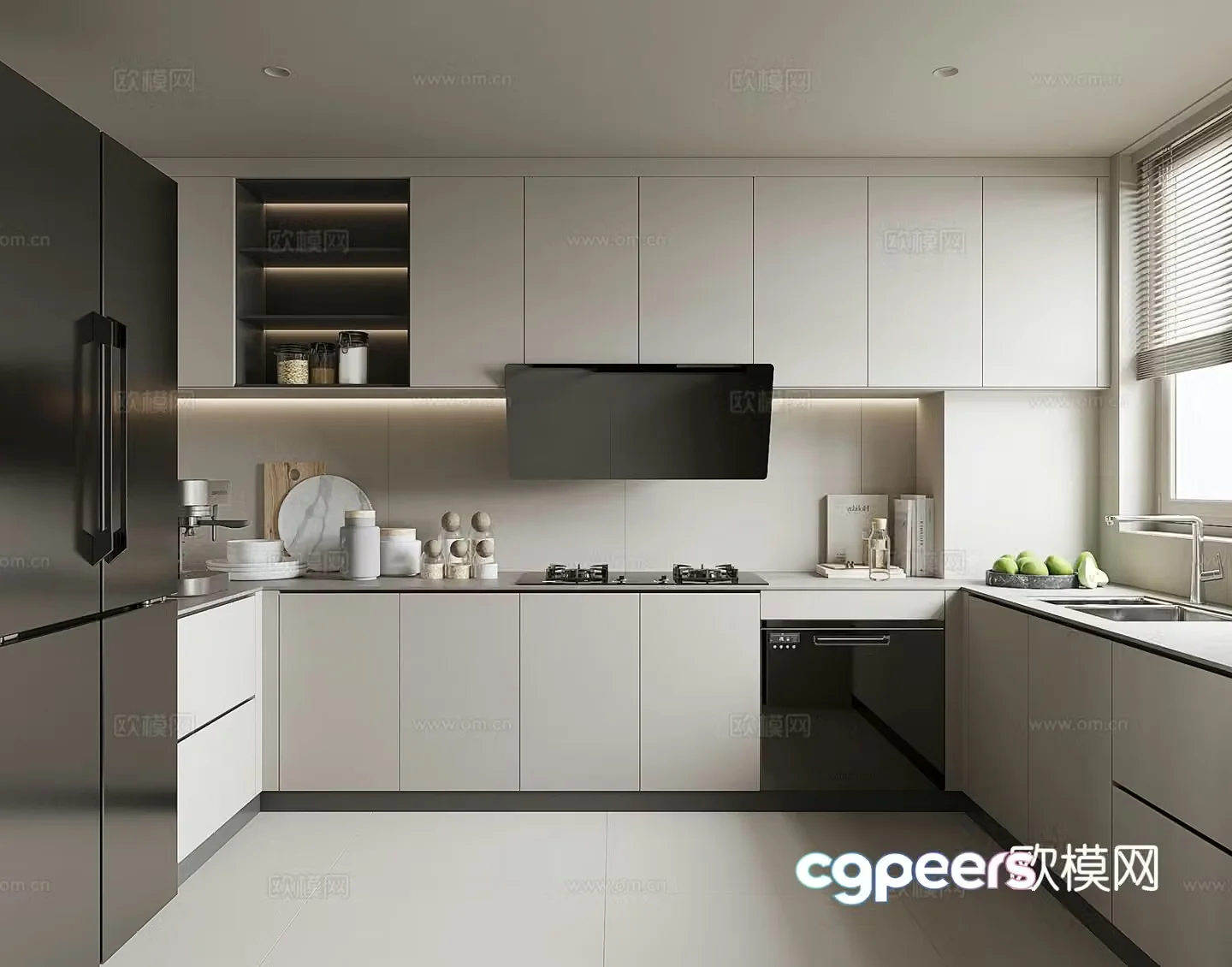 Modern home kitchen 3d model