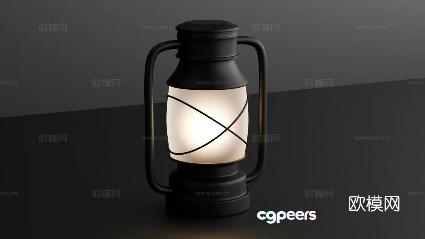 Industrial style desk lamp kerosene lamp 3d model
