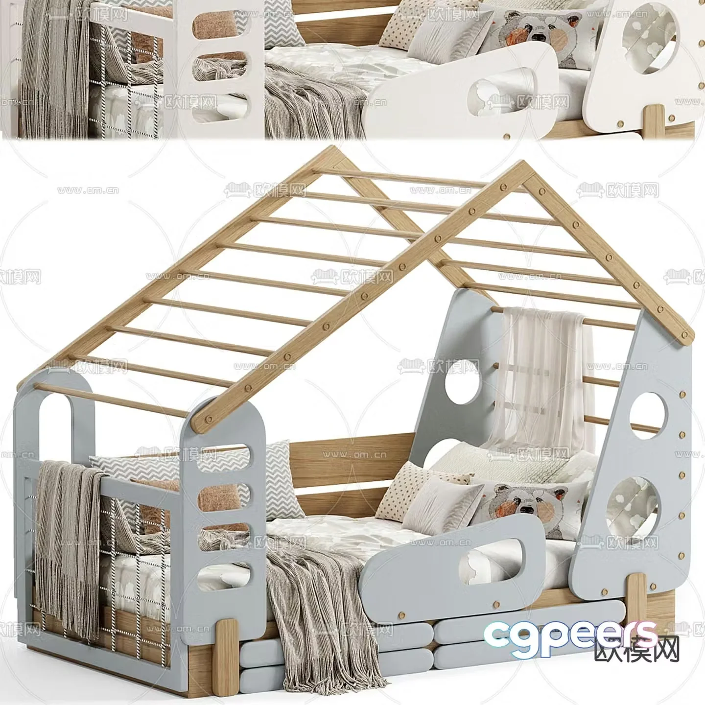 rozetka nordic children’s bed 3d model