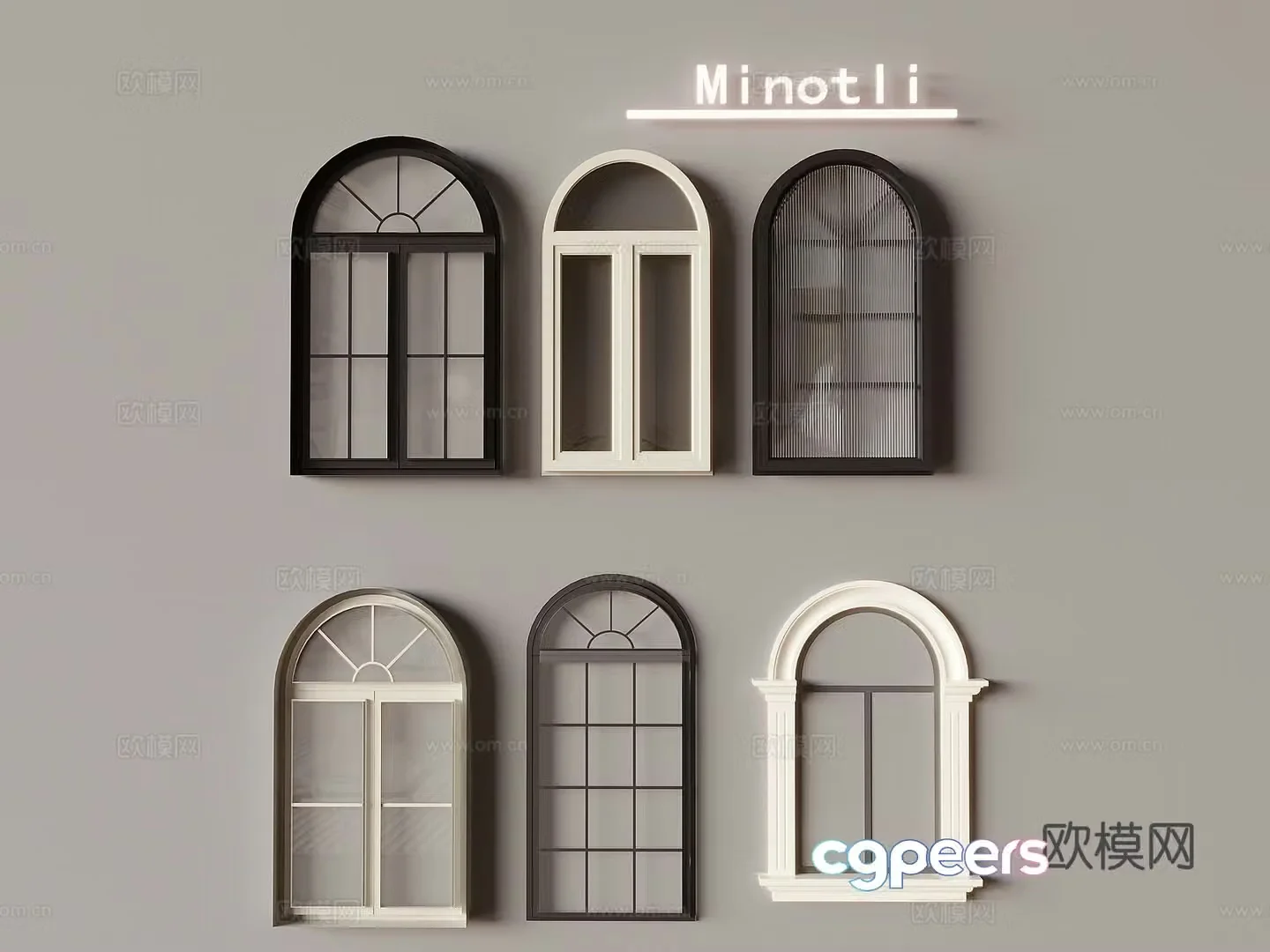 Window European style window Curved window 3D model