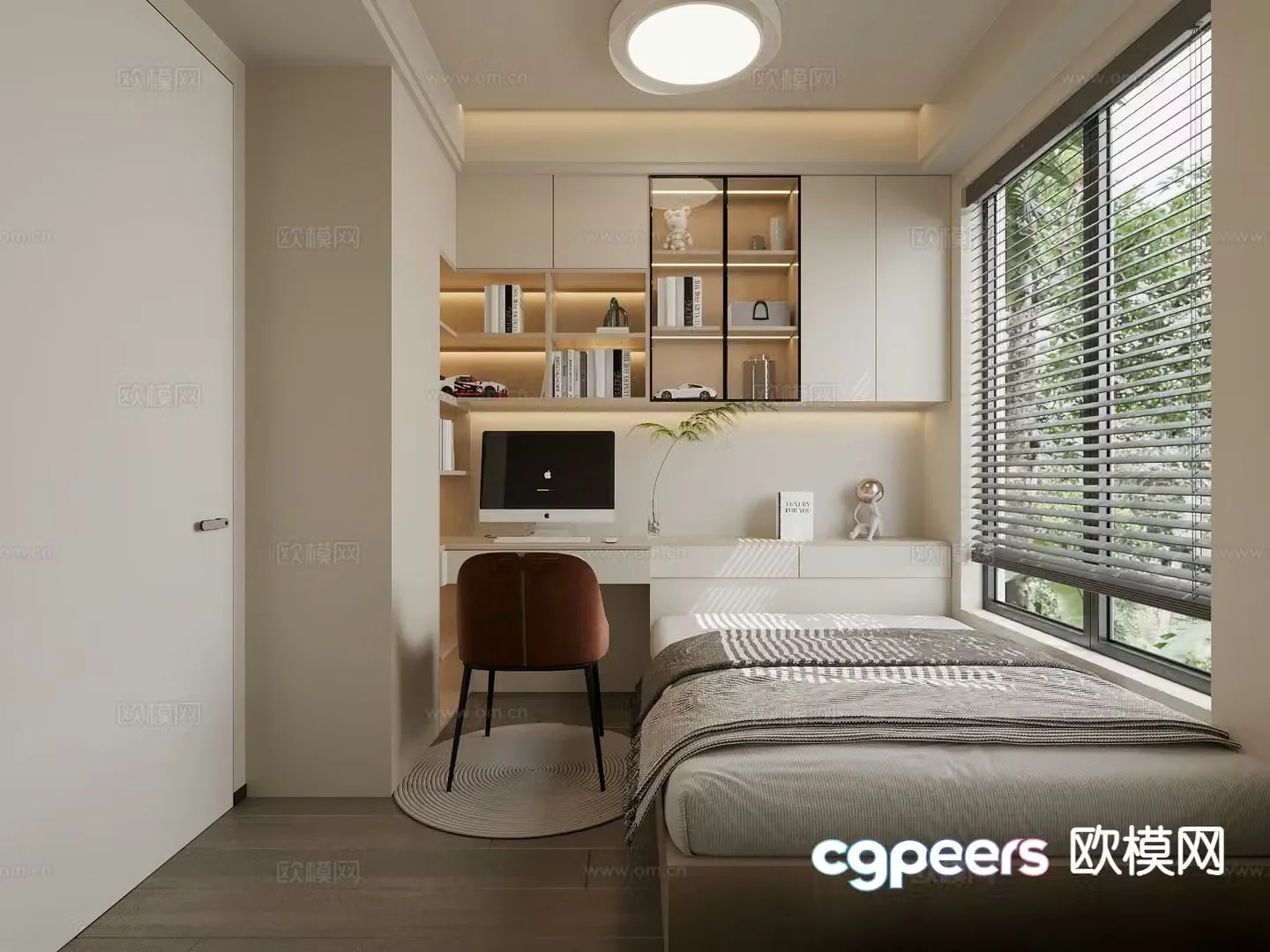 Modern tatami bedroom second bedroom 3d model