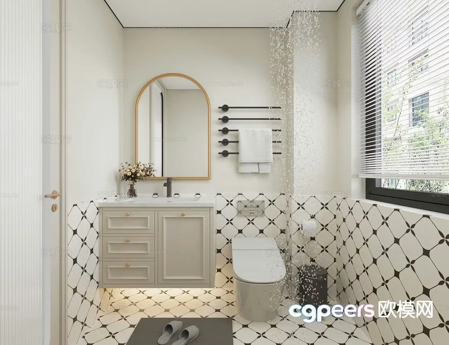 French bathroom bathroom 3d model