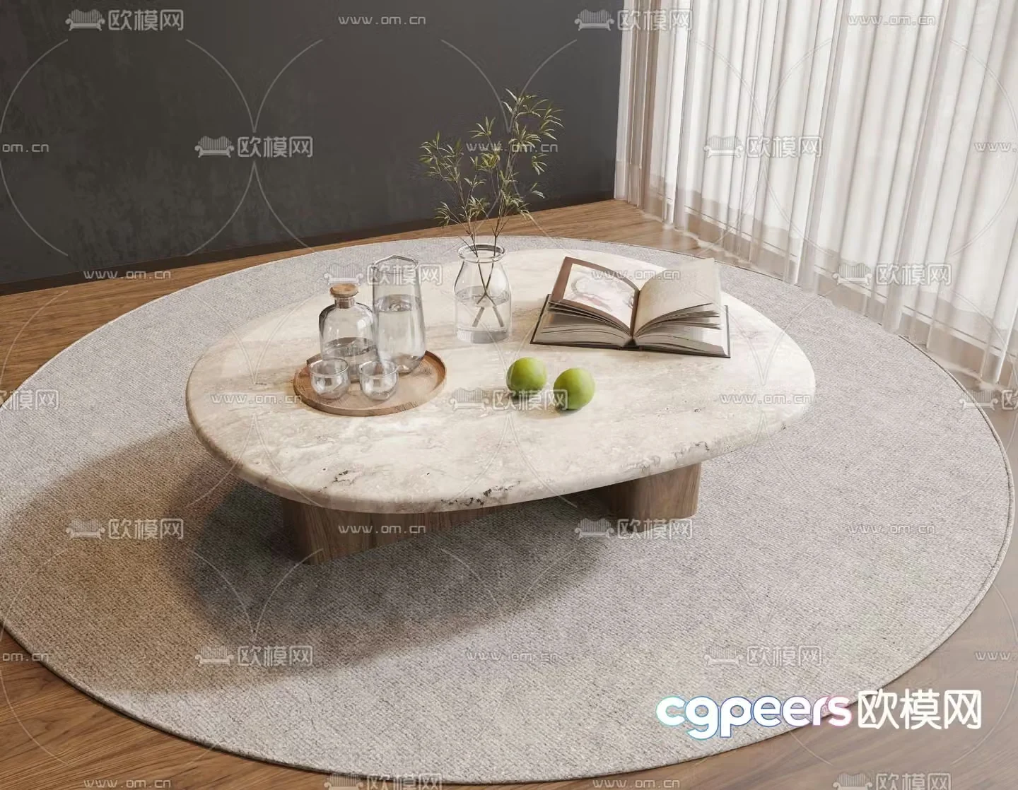 Medieval style coffee table 3D model