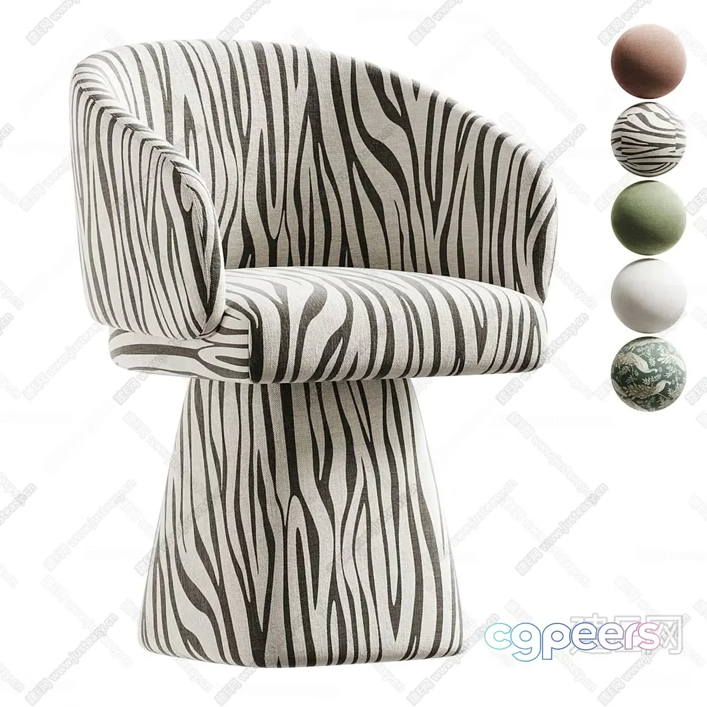 Modern Zebra Print Chair 3D Model – 9604 – CORONA Render