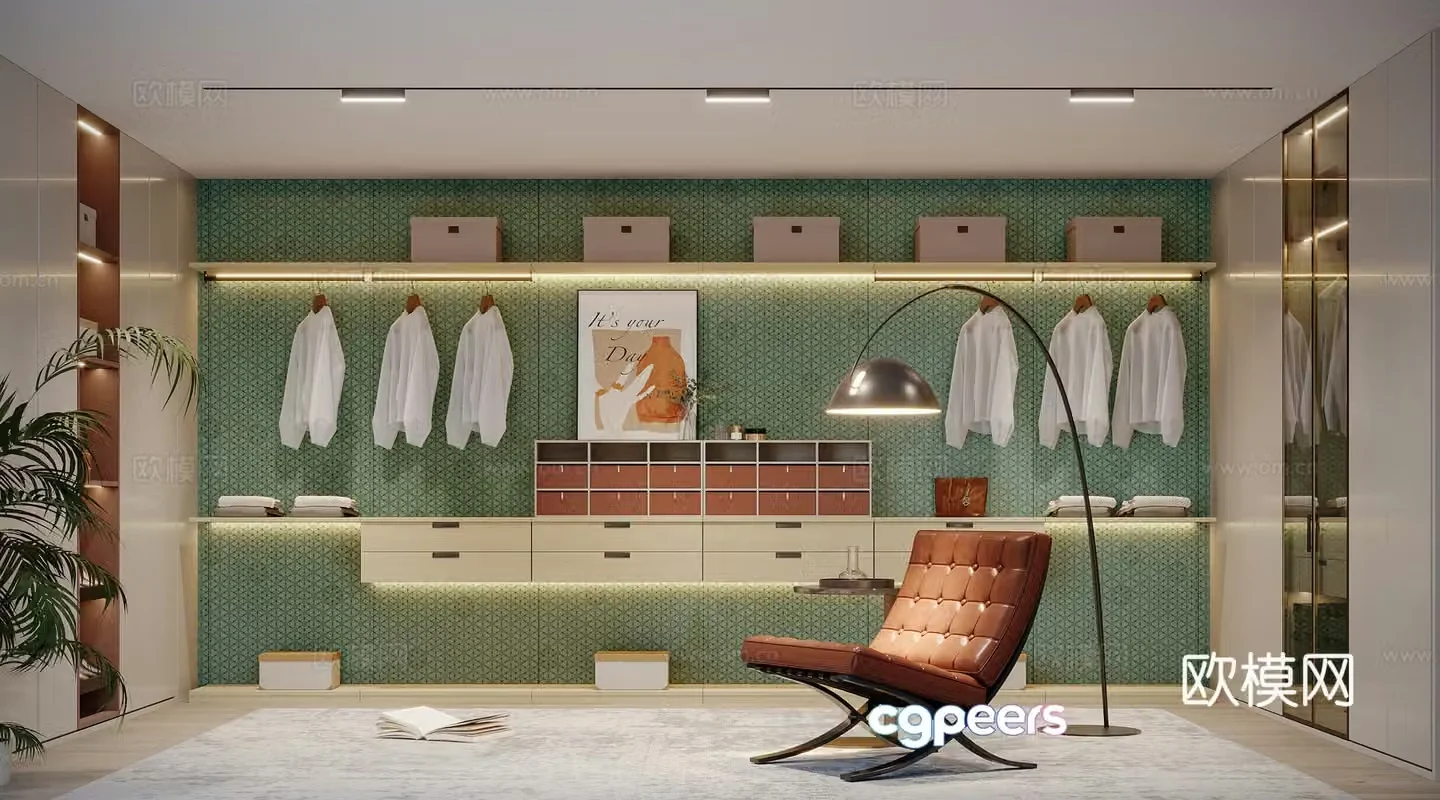 Modern cloakroom 3d model