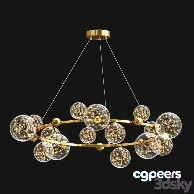 3ds Max Free – Nordic glass ball chandelier
