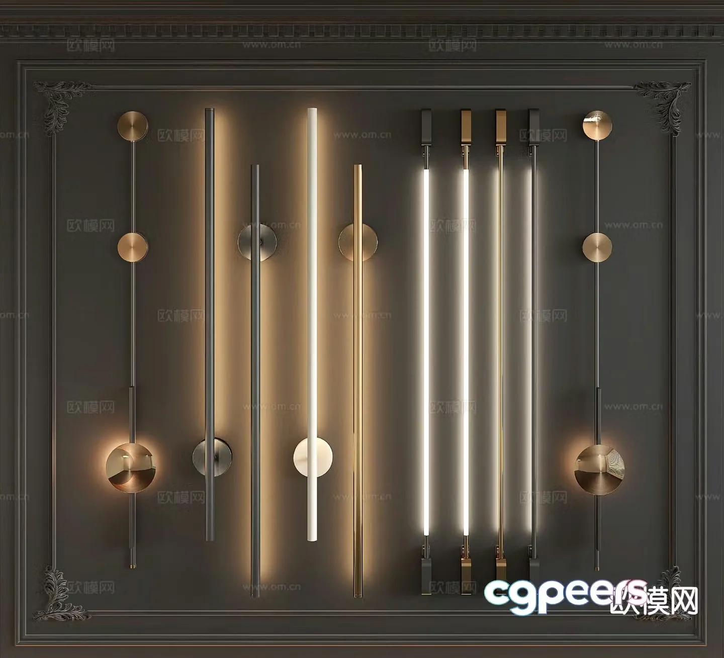 Light luxury wall lamp long wall lamp 3d model