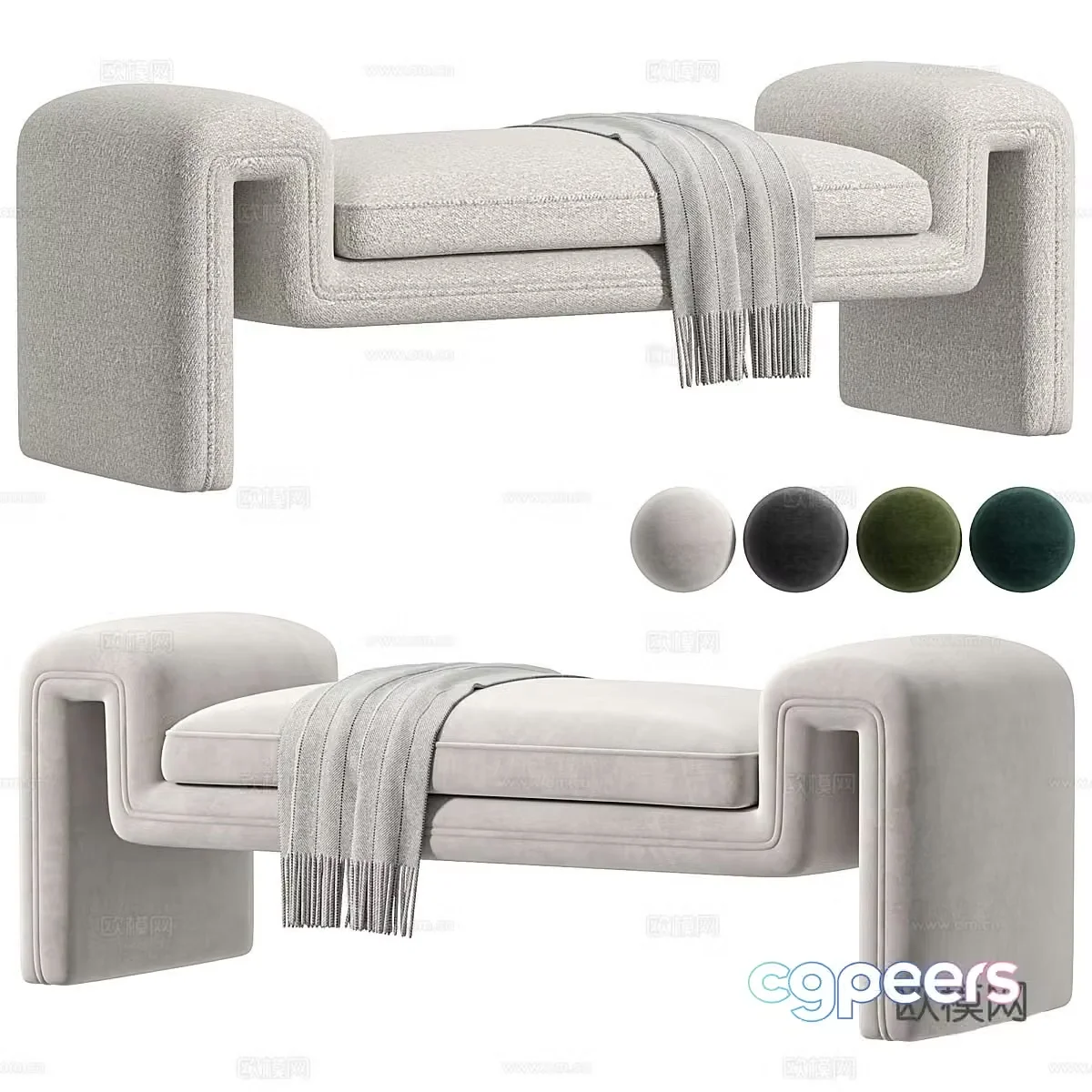 Modern Italian TONDO sofa stool 3d model