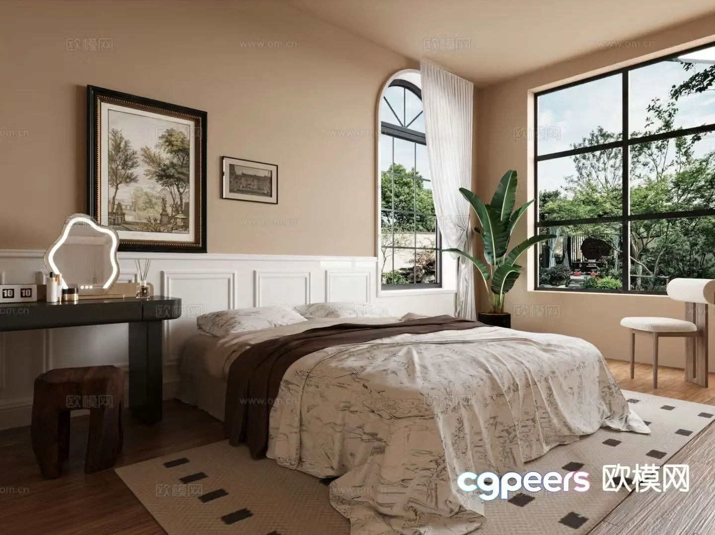 French bedroom master bedroom 3d model