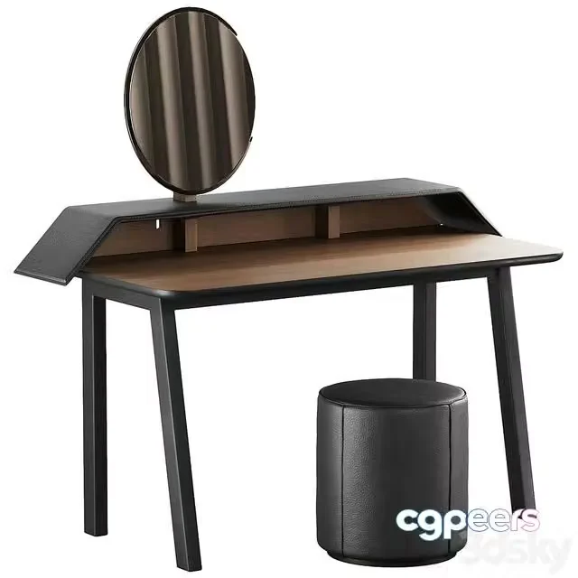 3ds Max Free – 327 Vanity Desk 04 Tolda Desk by Miniforms and Fredericia Mono Pouf