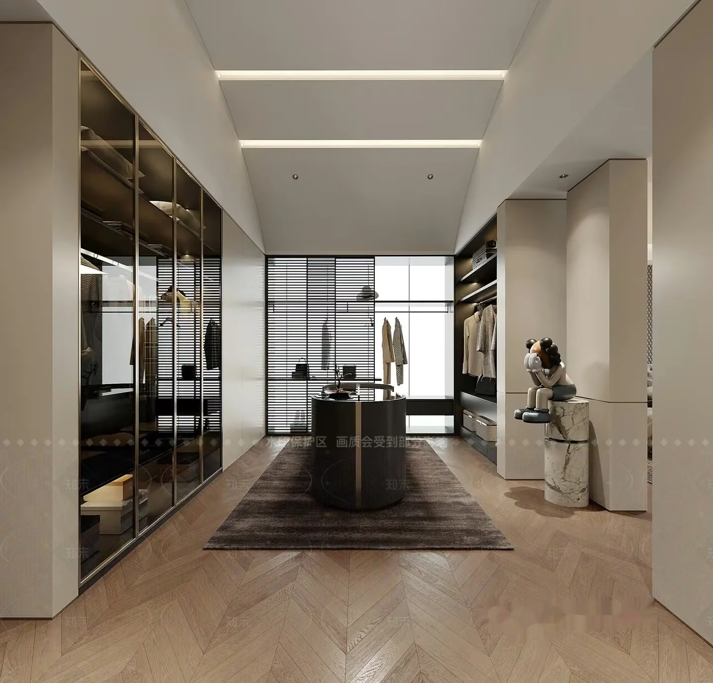 Modern Walk-In Closet 3D Model – 14493 – VRAY Render