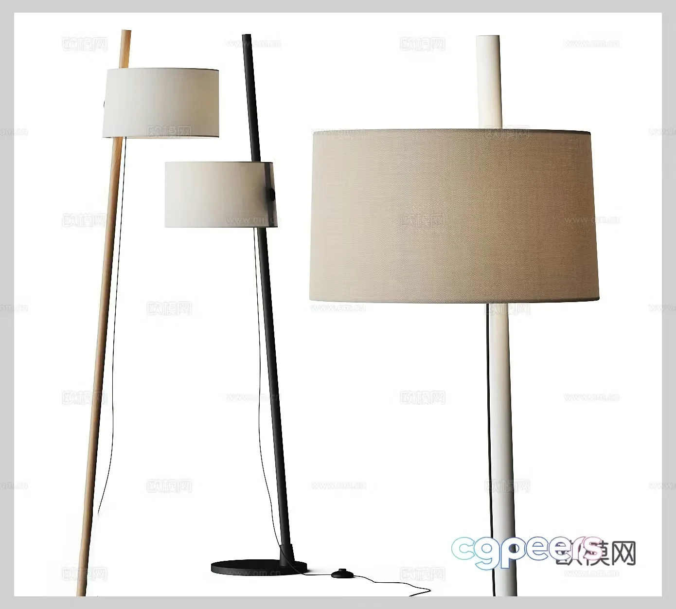 Simple floor lamp Paper floor lamp Outdoor floor lamp Garden floor lamp Fabric floor lamp 3D model
