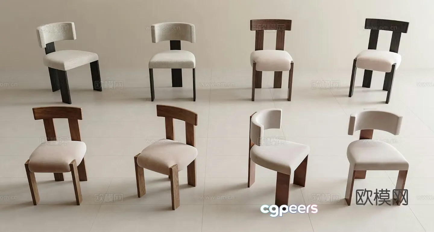 Medieval style chair dining chair 3d model