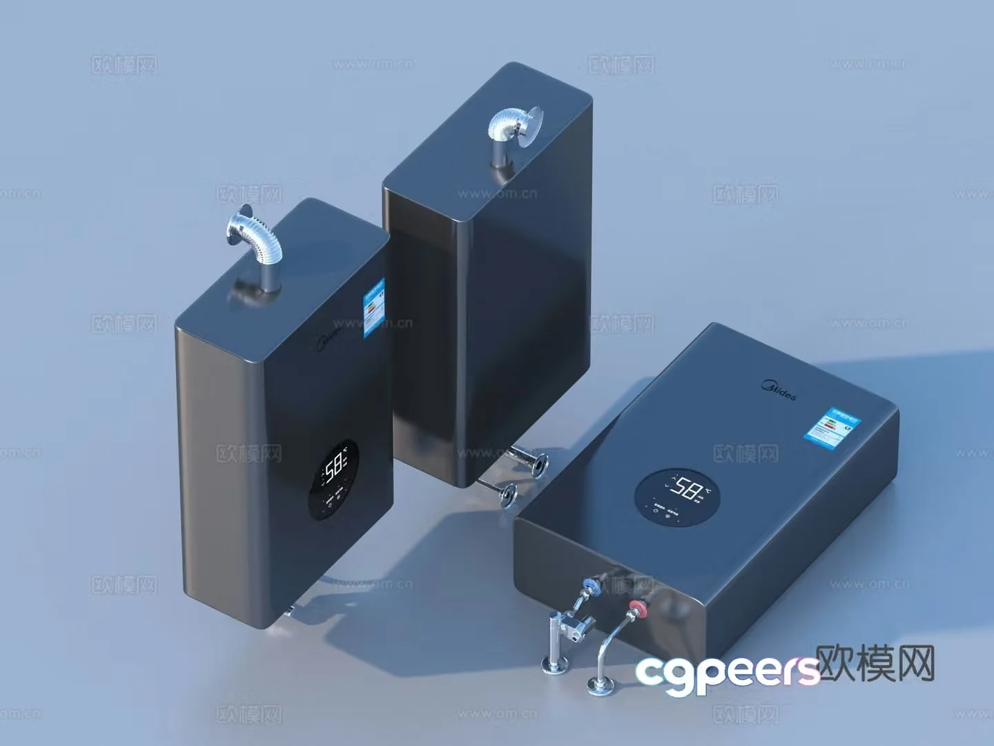 Gas water heater 3d model