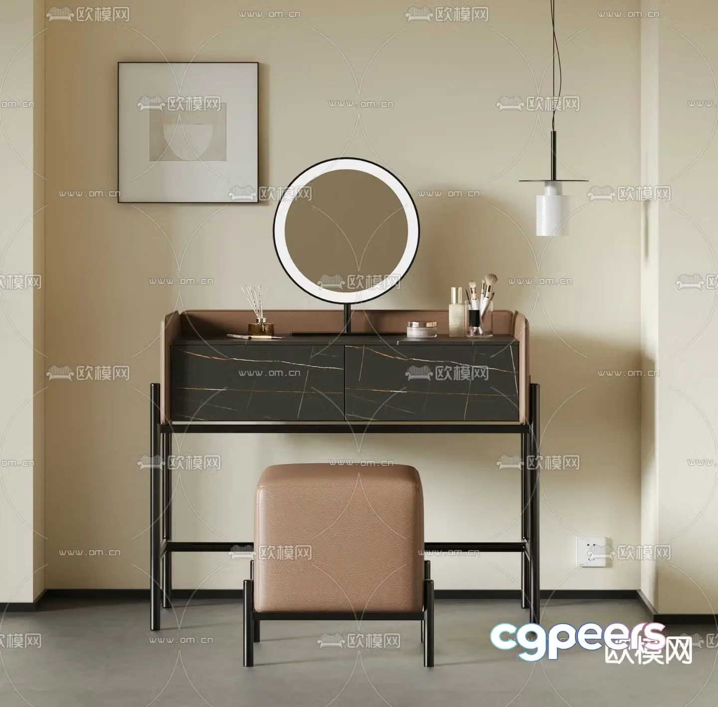modern dressing table dressing table 3d model
