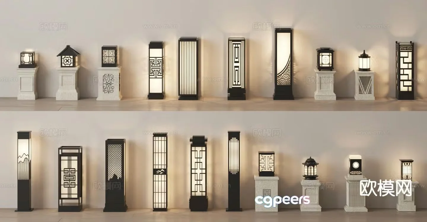 Chinese outdoor lamp garden lamp column lamp 3d model
