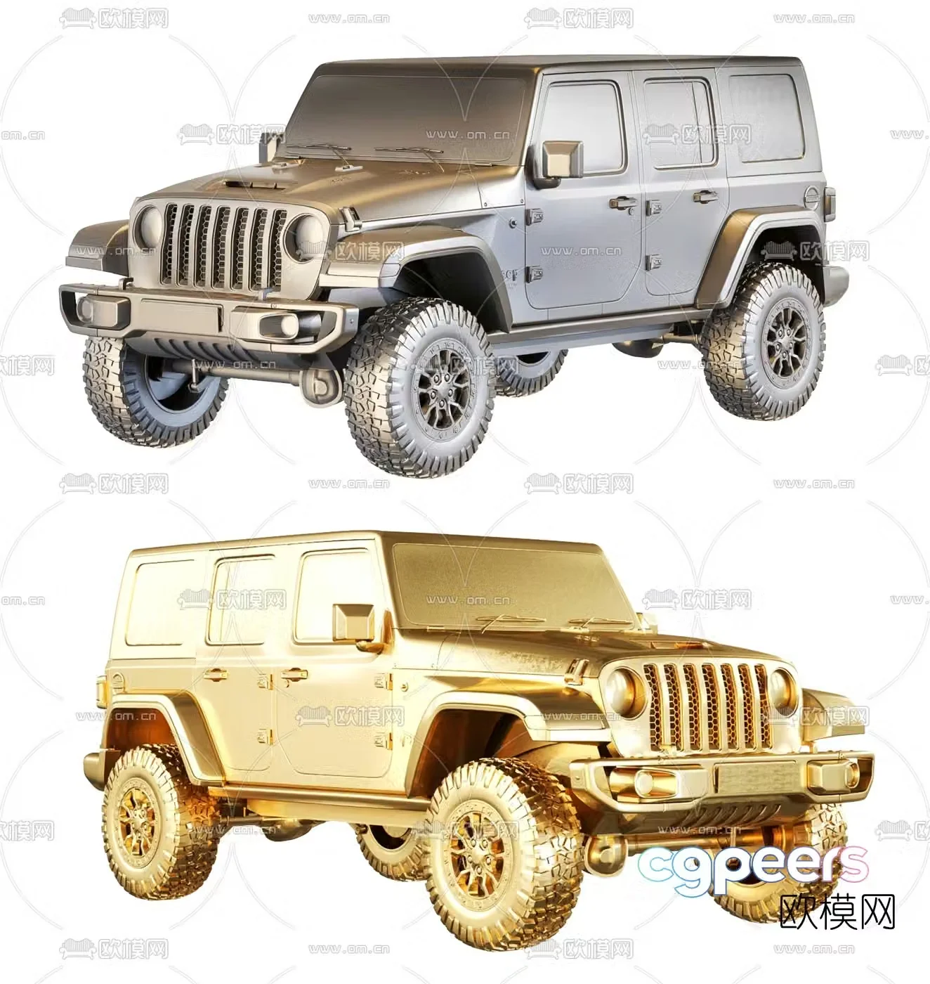 Modern jeep off-road vehicle toy 3d model