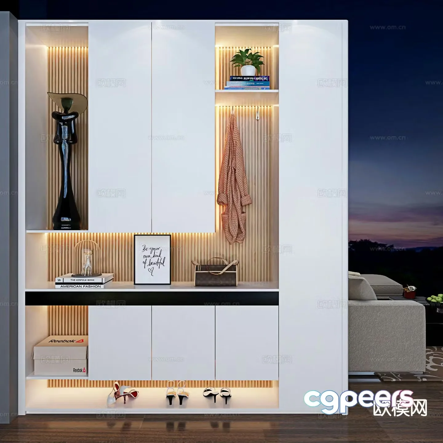 Modern shoe cabinet home shoe cabinet 3d model