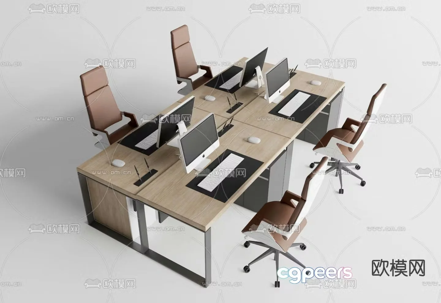 Card space desk workstation 3D model