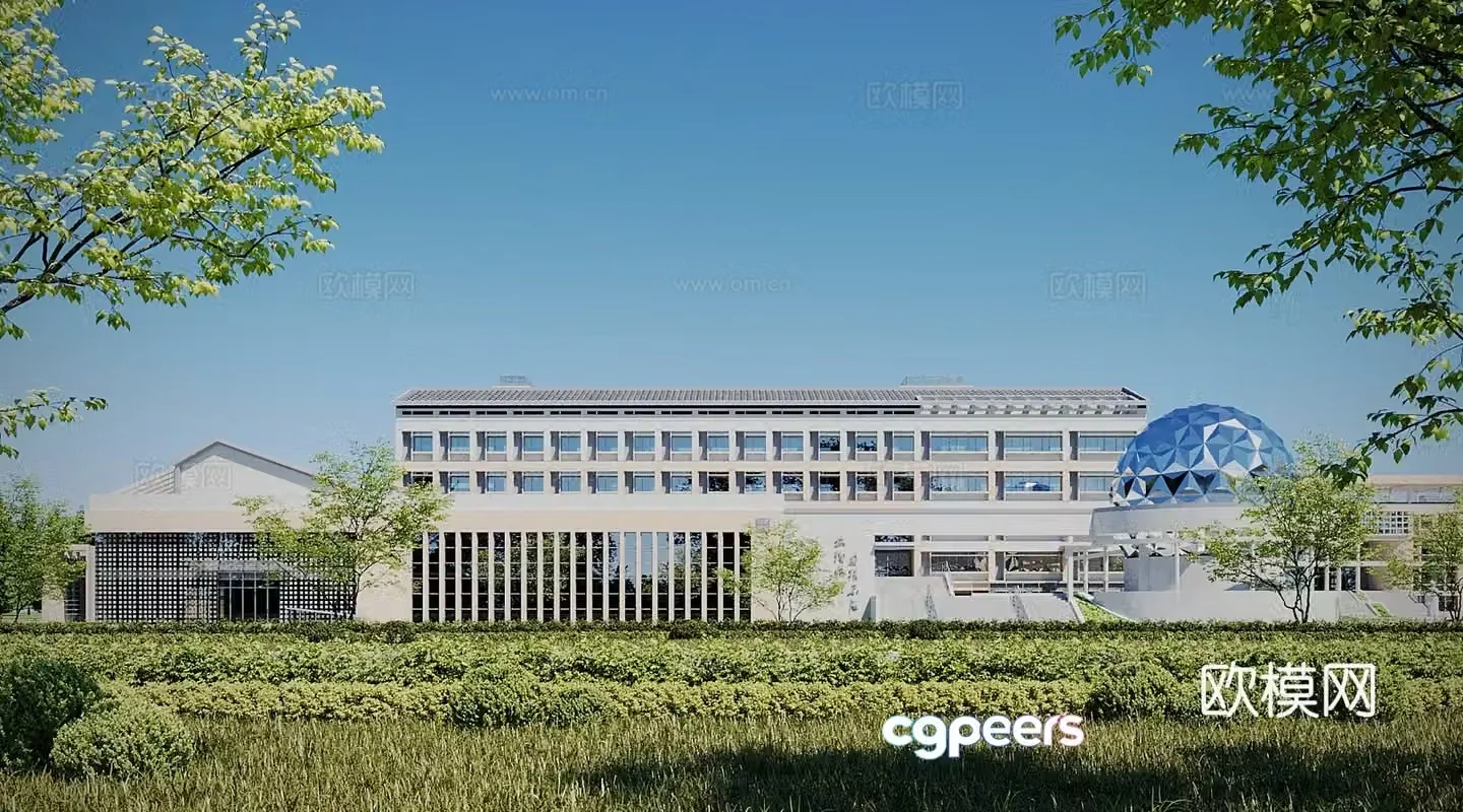 New Chinese style office building building 3d model
