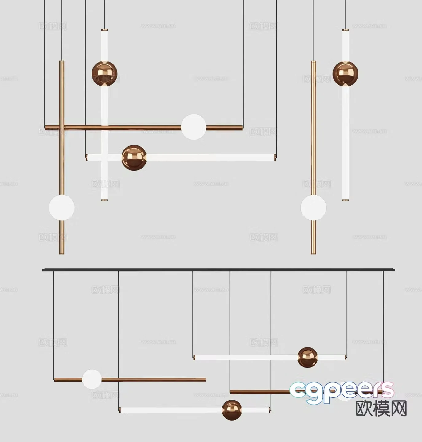 Nordic chandelier 3d model