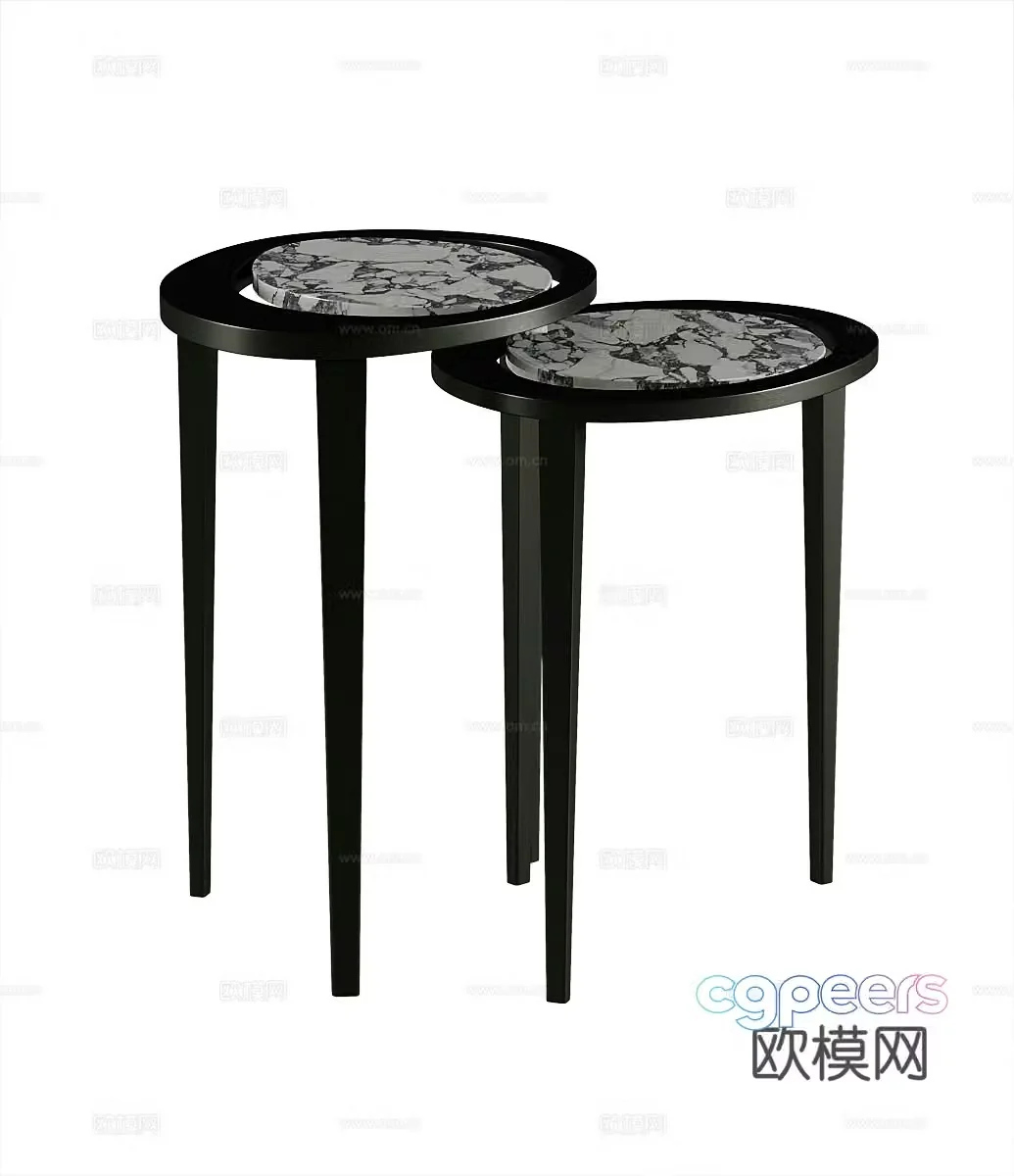 Modern round table side table 3d model