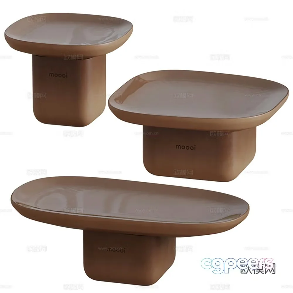 Table table coffee table round table coffee table combination solid wood coffee table 3D model
