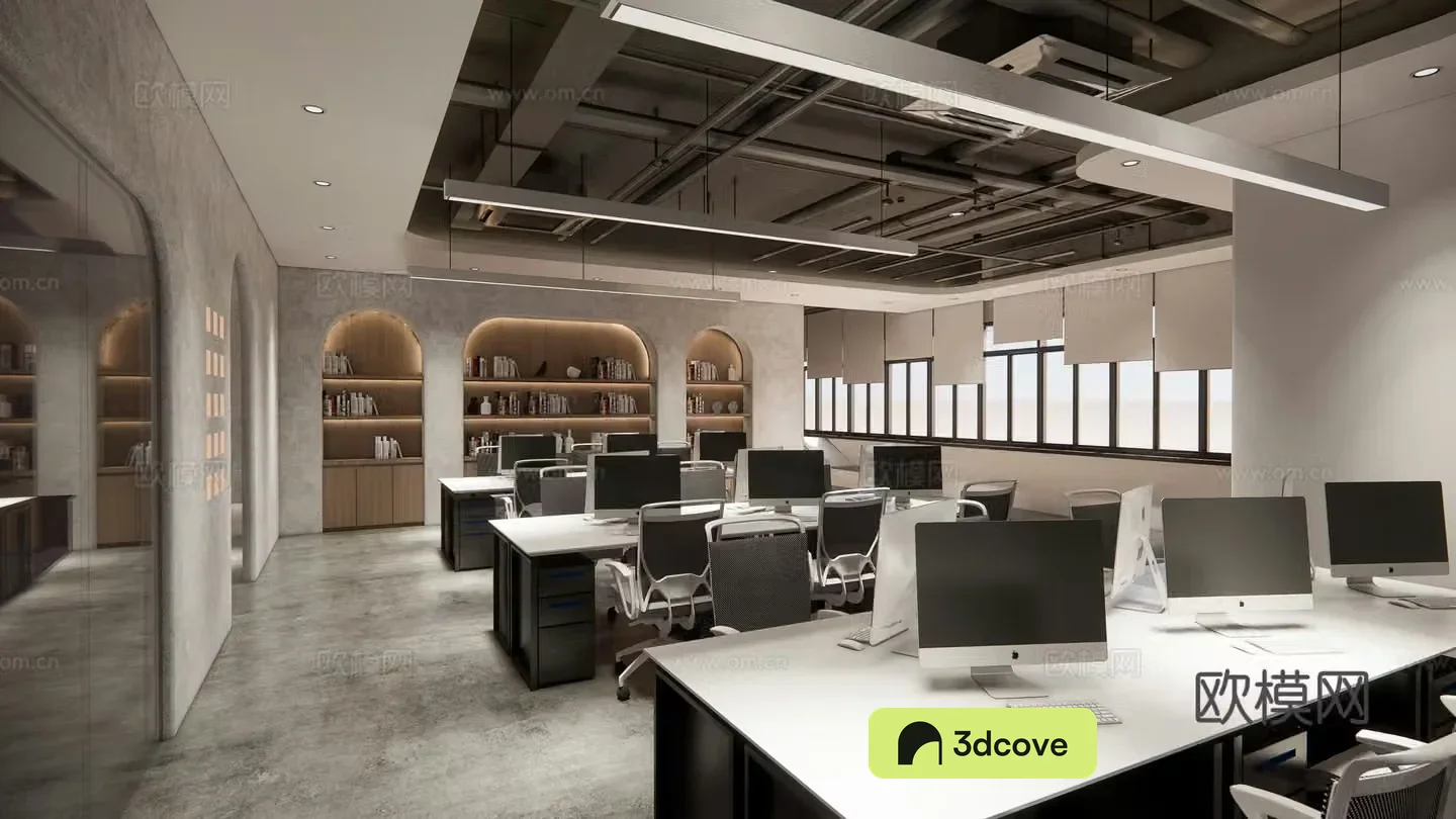 Modern cafe office minimalist office lobby public office