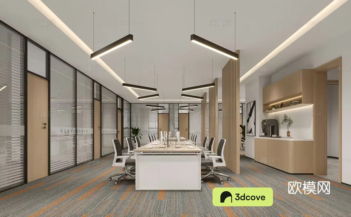 Modern open office conference room