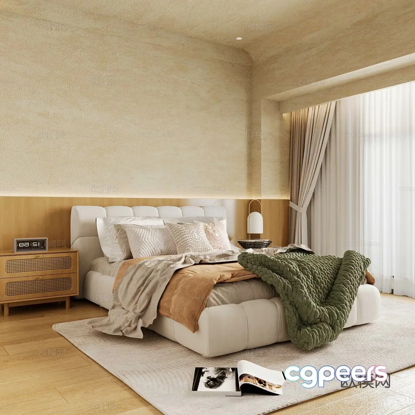 Wasabi Middle Ages Home Bedroom Wasabi Wind Bedroom Secondary Bedroom Master Bedroom Bathroom Window Bedroom 3D Model