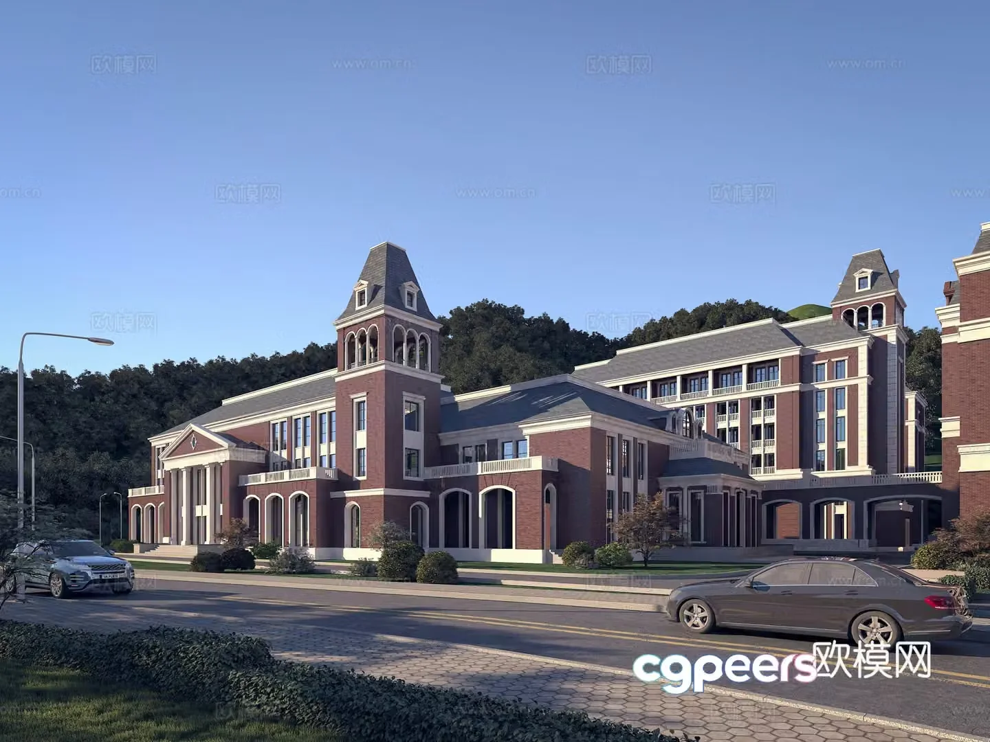 Modern simple European school 3D model